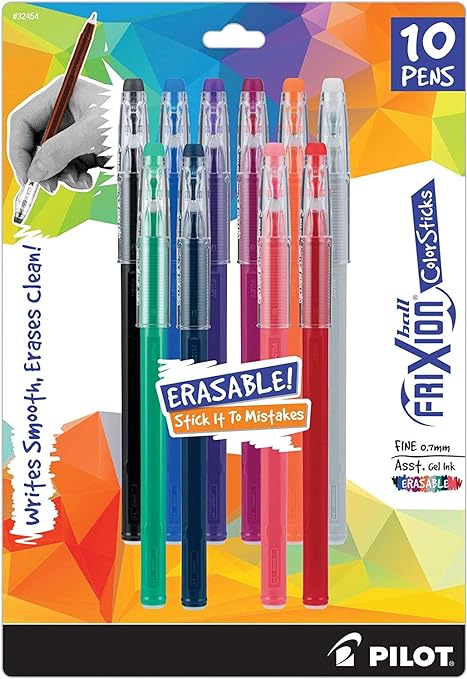 Pilot Frixion ColorSticks Erasable Gel Ink Pens 10 Pack