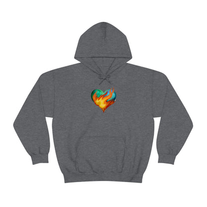 Heart on Fire Unisex Heavy Blend™ Hooded Sweatshirt