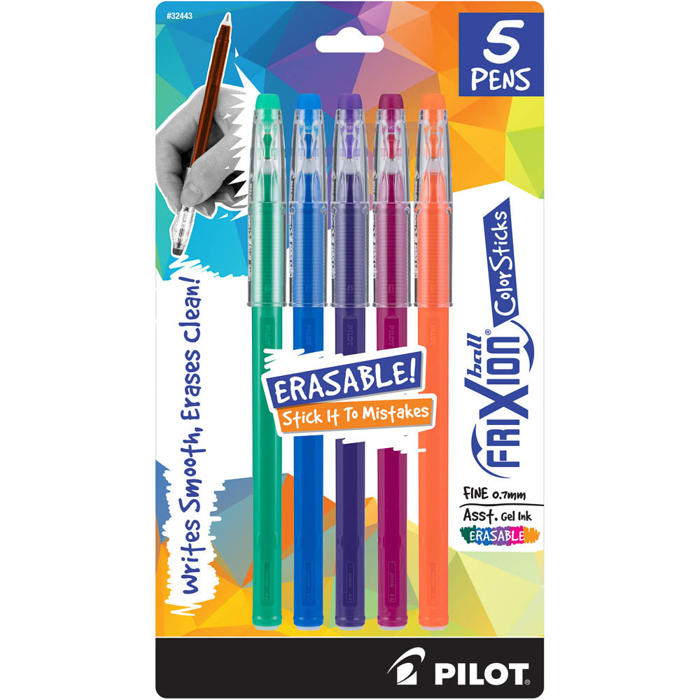 Pilot Frixion Erasable Pens, ColorSticks, 5-Pack