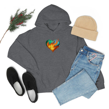 Heart on Fire Unisex Heavy Blend™ Hooded Sweatshirt