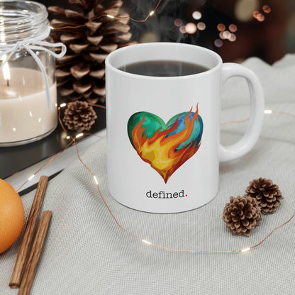 "Heart on Fire" Coffee Ceramic Mug 11oz